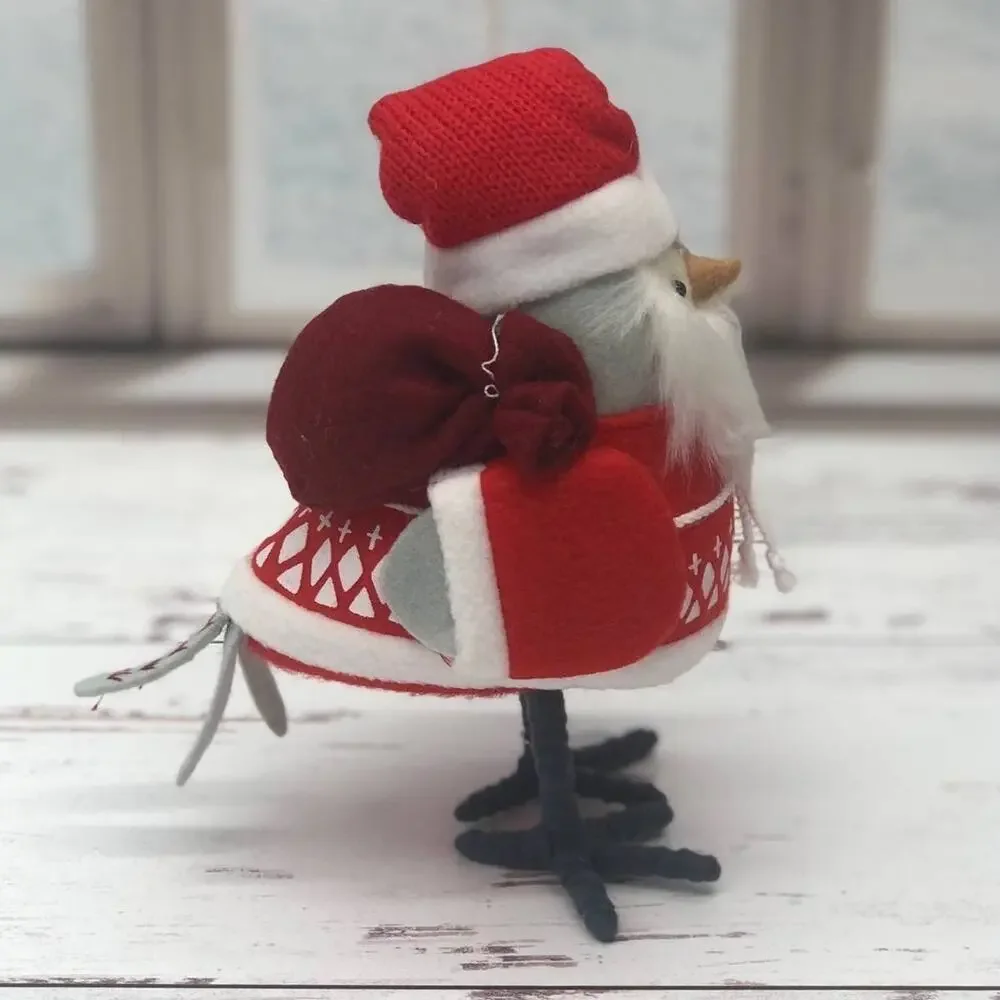New Target Wondershop Christmas Felt Fabric Santa Claus Bird Koselig 2022